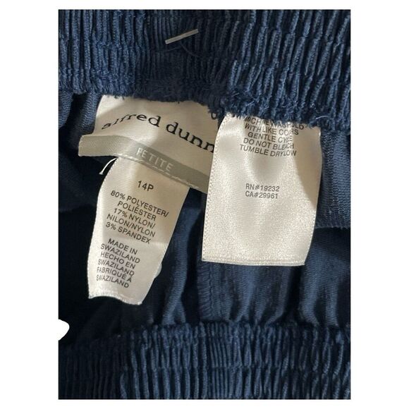 Alfred Dunner Women's Navy Pants Pull-on Elastic Corduroy Pockets Size 14P NWT - Picture 5 of 5